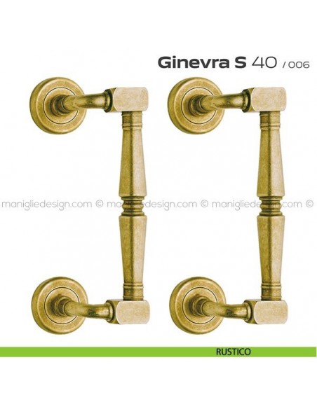 Maniglione per porta 040 Ginevra S Reguitti zancato accoppiato rustico