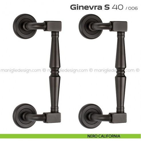 Maniglione per porta 040 Ginevra S Reguitti zancato accoppiato nero california