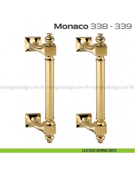 Maniglione per porta 338-339 Monaco Reguitti zancato accoppiato lucido verniciato