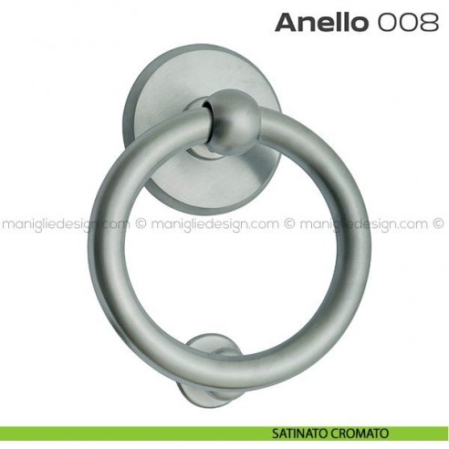 Battente per porta 008 Anello Reguitti diametro 112 mm satinato cromato