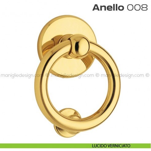 Battente per porta 008 Anello Reguitti diametro 112 mm lucido verniciato