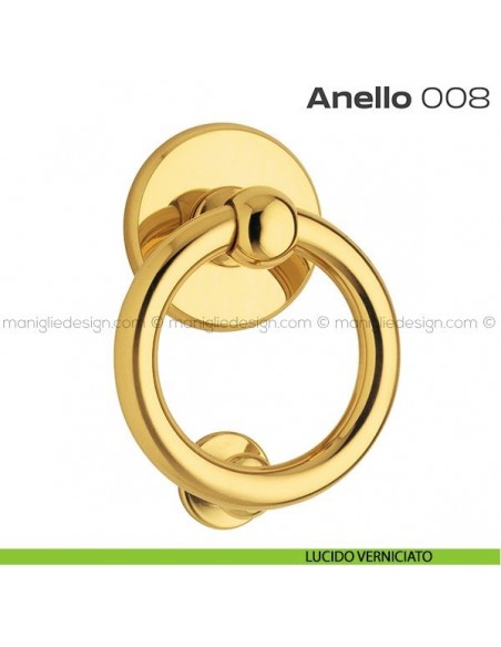 Battente per porta 008 Anello Reguitti diametro 112 mm lucido verniciato