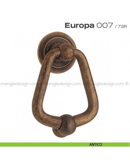 Battente per porta 007 Europa Reguitti con rosetta artistica antico