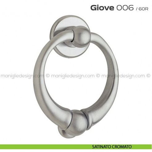 Battente per porta 006 Giove Reguitti con rosetta liscia satinato cromato