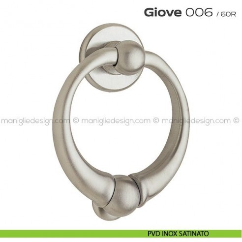 Battente per porta 006 Giove Reguitti con rosetta liscia PVD inox satinato