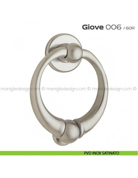 Battente per porta 006 Giove Reguitti con rosetta liscia PVD inox satinato