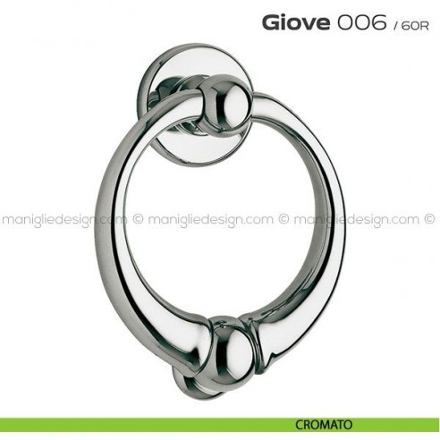 Battente per porta 006 Giove Reguitti con rosetta liscia cromato