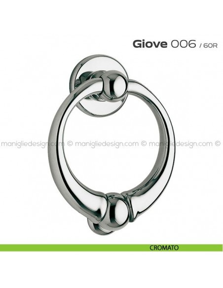 Battente per porta 006 Giove Reguitti con rosetta liscia cromato