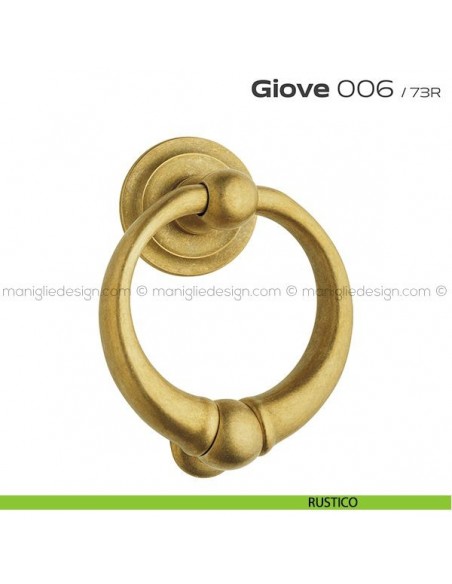 Battente per porta 006 Giove Reguitti con rosetta artistica rustico