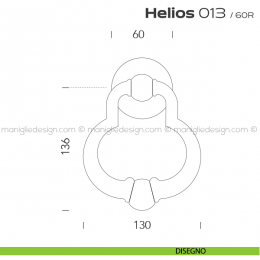 Battente per porta 013 Helios Reguitti con rosetta liscia 2