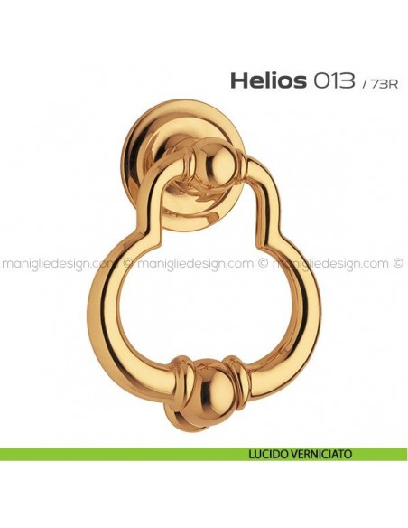 Battente per porta 013 Helios Reguitti con rosetta artistica ø 72 mm lucido verniciato