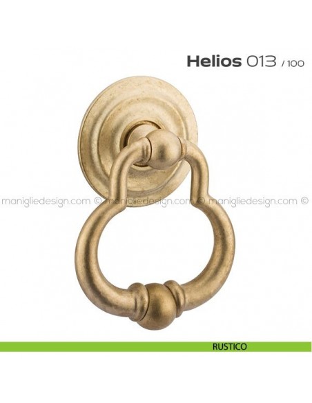 Battente per porta 013 Helios Reguitti con rosetta artistica ø 100 mm rustico