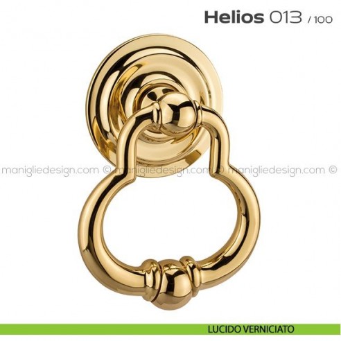 Battente per porta 013 Helios Reguitti con rosetta artistica ø 100 mm lucido verniciato