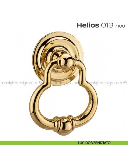 Battente per porta 013 Helios Reguitti con rosetta artistica ø 100 mm lucido verniciato