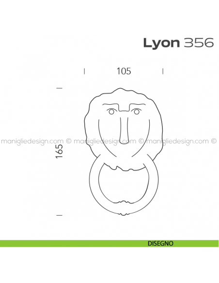 Battente per porta 356 Lyon Reguitti disegno