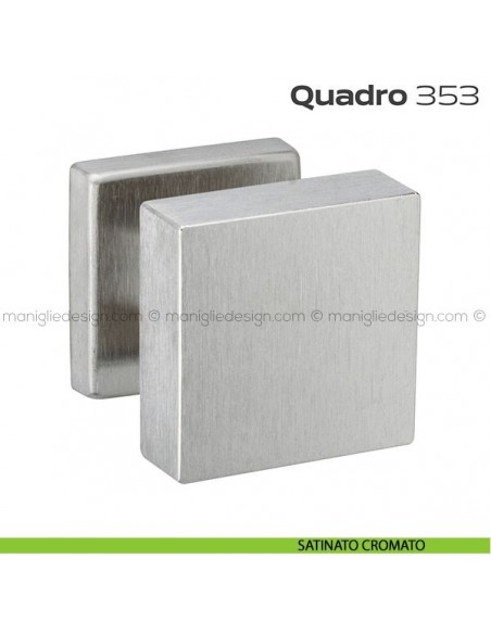 Pomolo per porta fisso 353 Quadro Reguitti satinato cromato