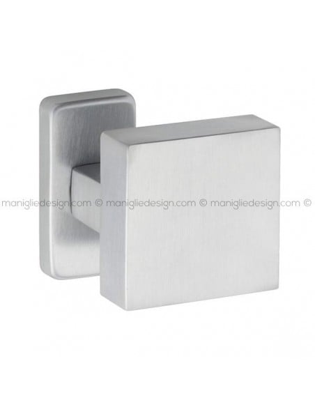 Pomolo per porta fisso 354 Quadro S Reguitti con rosetta rettangolare