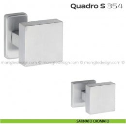 Pomolo per porta girevole 354 Quadro S Reguitti con rosetta rettangolare 2