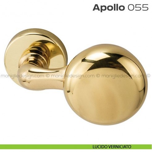 Pomolo per porta girevole 055 Apollo Reguitti con rosetta tonda a pressione lucido verniciato