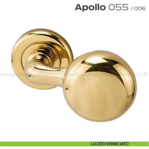 Pomolo per porta girevole 055 Apollo Reguitti con rosetta tonda ad avvitare lucido verniciato