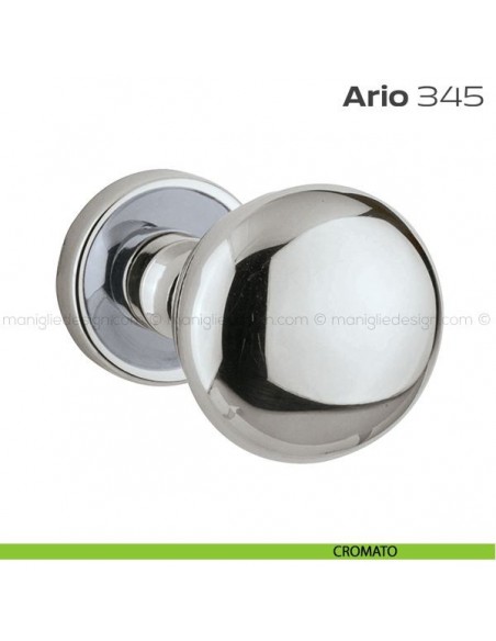 Pomolo per porta fisso 345 Ario Reguitti con rosetta tonda cromato