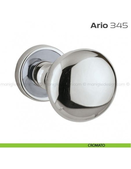 Pomolo per porta girevole 345 Ario Reguitti con rosetta tonda cromato