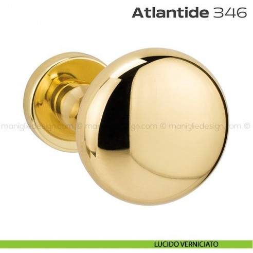 Pomolo per porta fisso 346 Atlantide Reguitti con rosetta tonda lucido verniciato