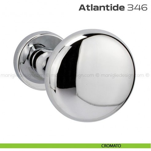 Pomolo per porta fisso 346 Atlantide Reguitti con rosetta tonda cromato