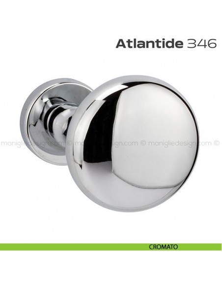 Pomolo per porta fisso 346 Atlantide Reguitti con rosetta tonda cromato