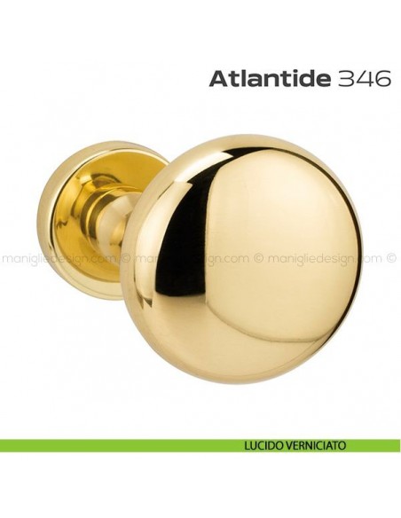 Pomolo per porta girevole 346 Atlantide Reguitti con rosetta tonda lucido verniciato