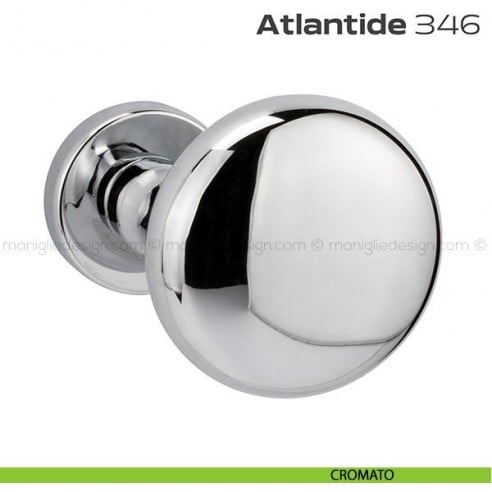 Pomolo per porta girevole 346 Atlantide Reguitti con rosetta tonda cromato