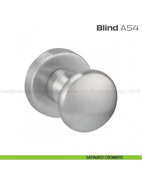 Pomolo per porta fisso A54 Blind Reguitti con rosetta tonda satinato cromato