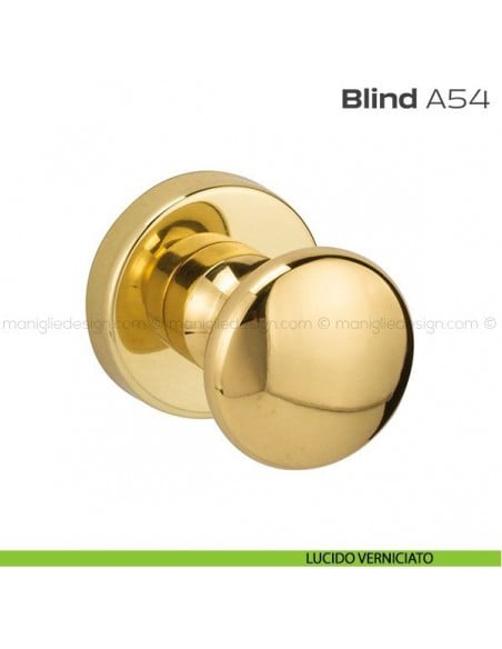 Pomolo per porta fisso A54 Blind Reguitti con rosetta tonda lucido verniciato