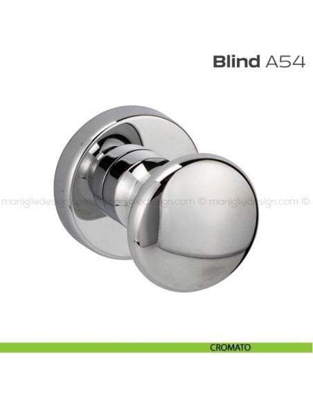 Pomolo per porta girevole A54 Blind Reguitti con rosetta tonda cromato