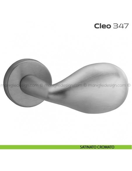 Pomolo per porta fisso 347 Cleo Reguitti con rosetta tonda satinato cromato