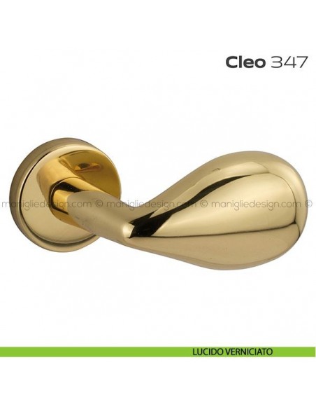 Pomolo per porta fisso 347 Cleo Reguitti con rosetta tonda lucido verniciato
