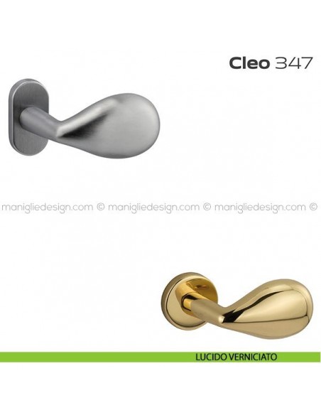 Pomolo per porta fisso 347 Cleo Reguitti con rosetta ovale lucido verniciato