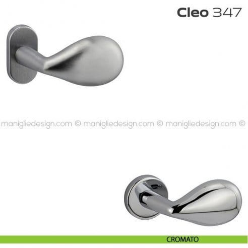 Pomolo per porta fisso 347 Cleo Reguitti con rosetta ovale cromato