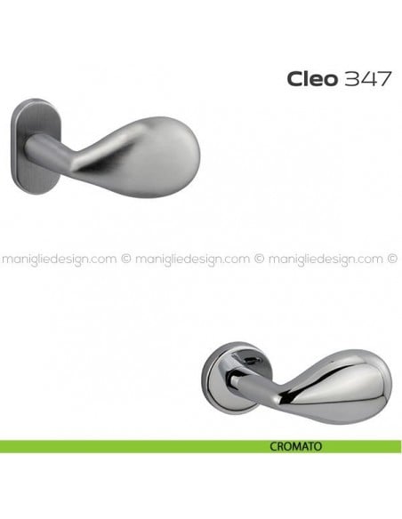 Pomolo per porta fisso 347 Cleo Reguitti con rosetta ovale cromato