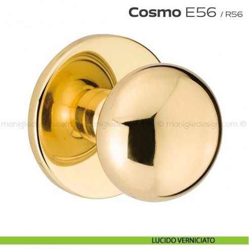 Pomolo per porta fisso E56 Cosmo Reguitti con rosetta diametro 70 mm lucido verniciato