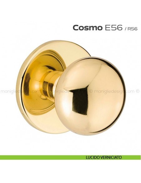 Pomolo per porta fisso E56 Cosmo Reguitti con rosetta diametro 70 mm lucido verniciato