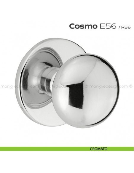 Pomolo per porta fisso E56 Cosmo Reguitti con rosetta diametro 70 mm cromato