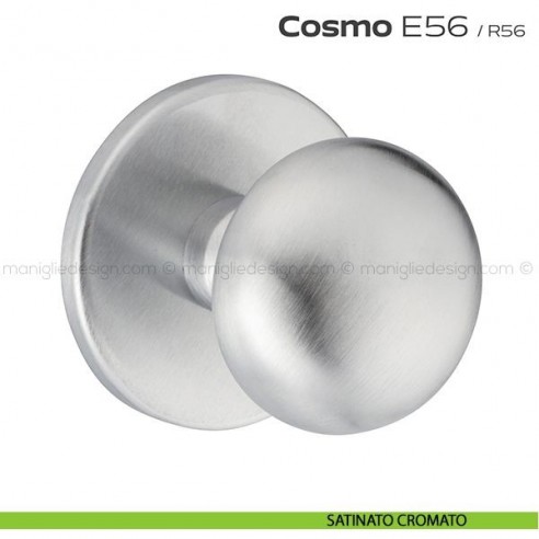 Pomolo per porta fisso E56 Cosmo Reguitti con rosetta diametro 70 mm satinato cromato