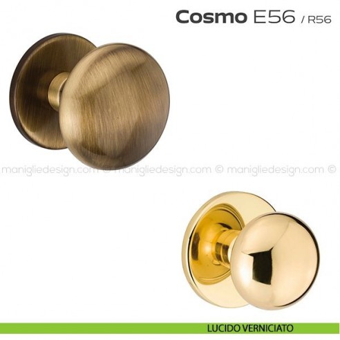 Pomolo per porta fisso E56 Cosmo Reguitti con rosetta diametro 71 mm lucido verniciato