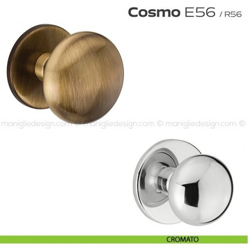 Pomolo per porta fisso E56 Cosmo Reguitti con rosetta diametro 71 mm cromato