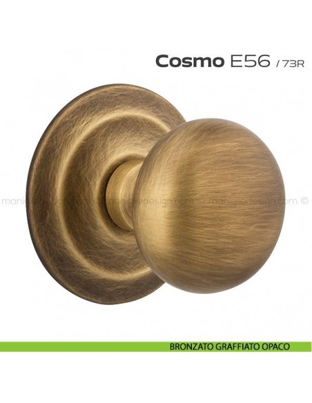 Pomolo fisso diametro 55 mm per porta E56 Cosmo Reguitti bronzato graffiato opaco