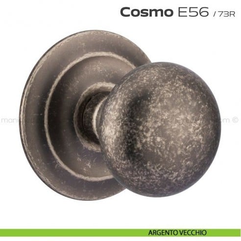 Pomolo fisso diametro 55 mm per porta E56 Cosmo Reguitti argento vecchio