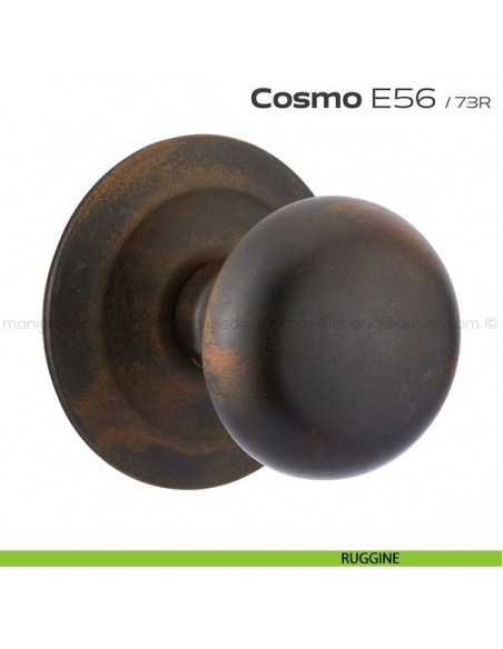 Pomolo fisso diametro 55 mm per porta E56 Cosmo Reguitti ruggine