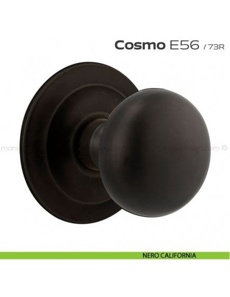 Pomolo fisso diametro 55 mm per porta E56 Cosmo Reguitti nero california