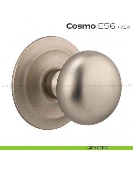 Pomolo fisso diametro 55 mm per porta E56 Cosmo Reguitti grey retrò